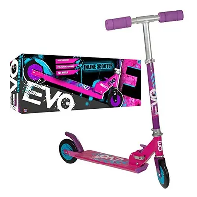 EVO Inline Scooter in Pink & Purple | Adjustable Handle Height | Kids Scooters For Boys & Girls 