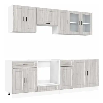 (grey sonoma) vidaXL Kitchen Cabinet Set Piece Cupboard Storage Cabinet Engineered Wood