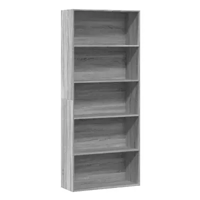 vidaXL Book Cabinet Grey Sonoma 80x30x189 cm Engineered Wood