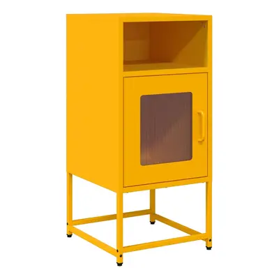 (mustard yellow) vidaXL Bedside Cabinet Black 36x39x78 cm Cold-rolled Steel bedside table