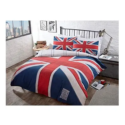 CnA Stores - Denim Blue Double Union Jack England Duvet Cover Reversible Bedding Set With Pillow