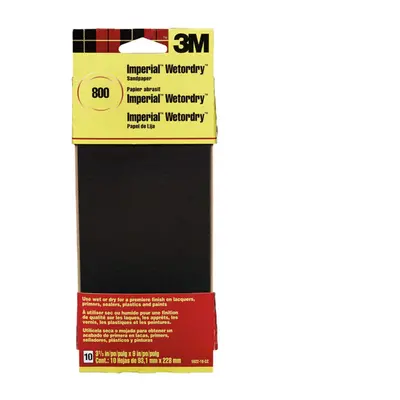 3-2/3 in. x in. Imperial Wetordry 800-Grit Sandpaper Sheets (10-Pack