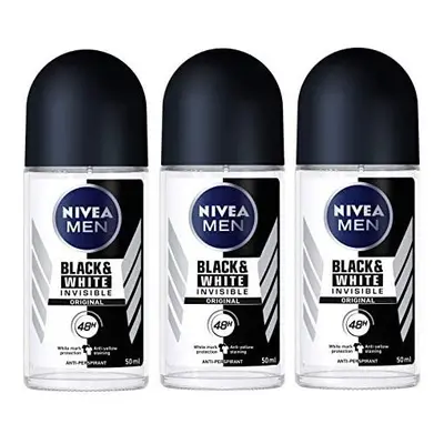 Nivea for Men Deodorant Roll On 1.69 oz (Invisible B&W Power) Pack of by Nivea