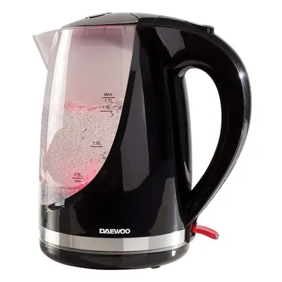 Daewoo Colour Changing 1.7L Jug Kettle Swivel Base W Black - SDA1666