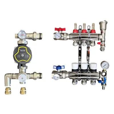 (3 PORT) WÃ¤rmer System Underfloor Heating Manifold with 'A' Rated Auto Pump GPA25-6 III and Ble