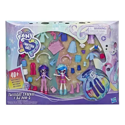 My Little Pony Equestria Girls Fashion Squad Twilight Sparkle and DJ Pon-3 Mini Doll Set Toy wit