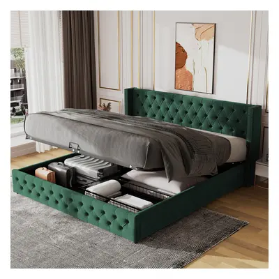 Upholstered Bed, with Hydraulic Lever, Functional Bed from Storage