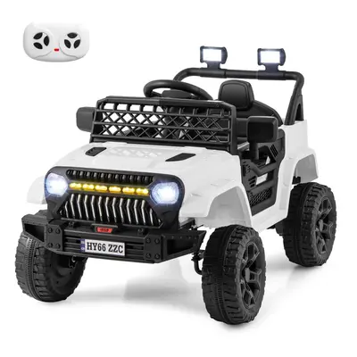 12V Kids Ride on Truck Car Battery Powered Toddler Electric Vehicle-White