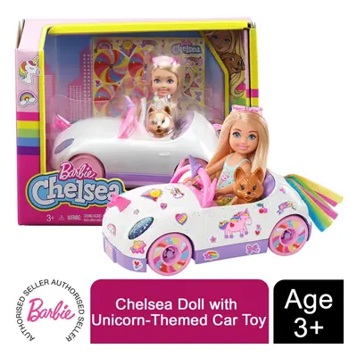 Barbie Chelsea Doll with Unicorn-Themed Car Toy