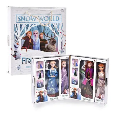 (26cm/11in 4pcs A) Frozen Anna Elsa Princess Action Figures Toy Collection Dolls