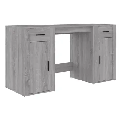 (grey sonoma) vidaXL Desk with Cabinet Engineered Wood Laptop Table Office Multi Colours