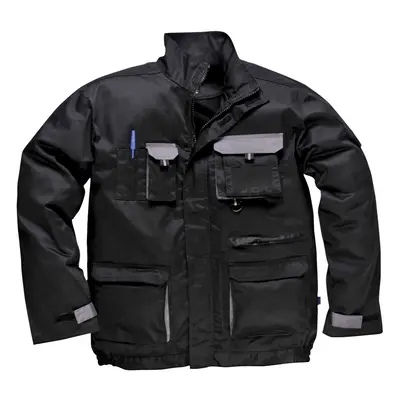 (XL, Black) Portwest Mens Contrast Hardwearing Workwear Jacket (TX10)