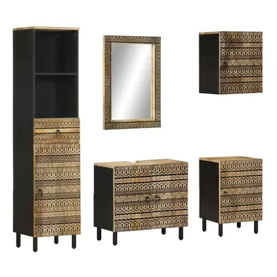 vidaXL Piece Bathroom Furniture Set Solid Wood Mango bathroom cabinet