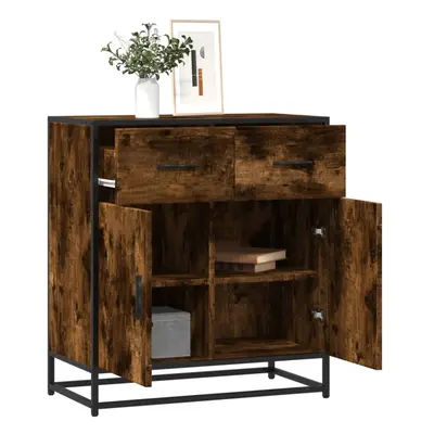 vidaXL Sideboard Smoked Oak 68x35x76 cm Engineered Wood and Metal