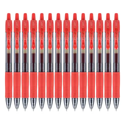 Pilot G2 Premium Gel Roller Pens Fine Point 0.7 mm Red Pack of