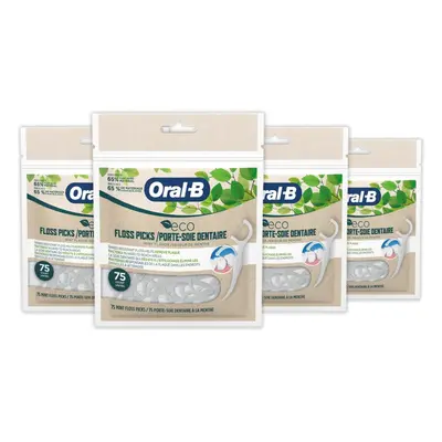 Oral-B eco Sustainable Dental Floss Picks Mint Picks (Pack of 4)