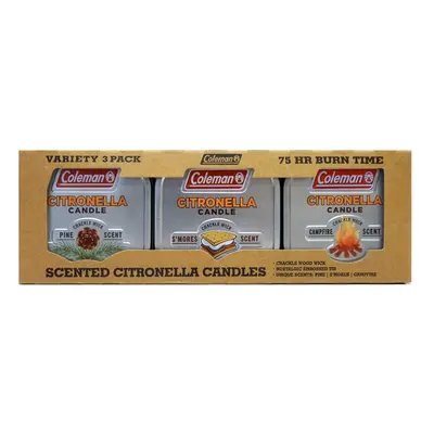 Coleman Scented Tin Citronella Candle - Pack S'Mores Pine and Campfire