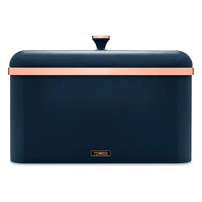 Tower Cavaletto T826130MNB Bread Bin in Midnight Blue & Rose Gold