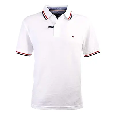 Tommy Hilfiger Men's Striped Collar Polo (Small White)