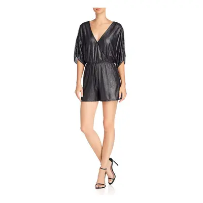 Guess Women's Riviera Half Sleeve Romper Jet Black/Multi