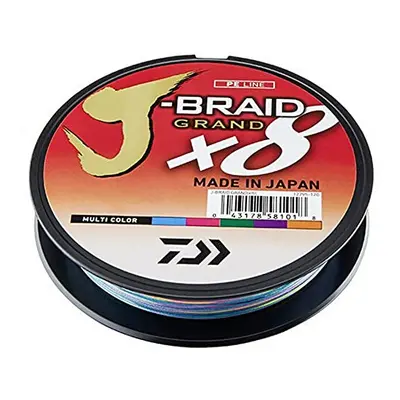 New Daiwa J-Braid Grand X8 22lb / 0.16mm dia / Multi Colour / 300m - JBG0.16-300MC