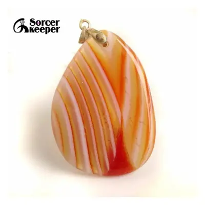 Natural Red Agate Pendants Charms Necklaces Womens Crystal Slice Brazil Healing Reiki Stone Bead