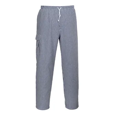 (White/Blue, S) Portwest Chester Chefs Trousers