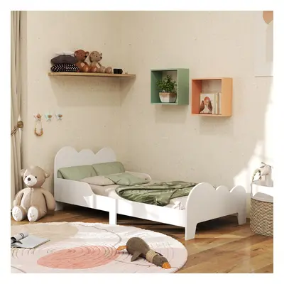 AIYAPLAY Cloud-Themed Toddler Bed with Safety Rails, 143.5 x 74.5 x 56cm