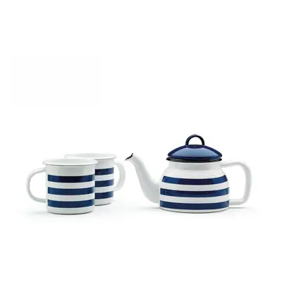 Prestige Teapot And Cup Set Blue and White Striped Teapot Set Teapot Cups