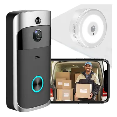 Wireless Video Doorbell Camera, Smart WiFi Real-time Intercom Doorbell Ring for Home Security, 7