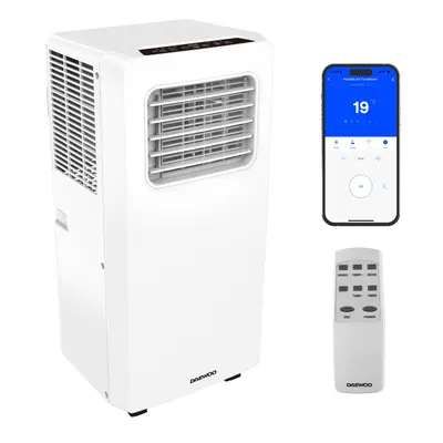 Daewoo 3-in-1 Smart WiFi Portable Air Conditioner AC Unit BTU Mobile Aircon Cooler Dehumidifier 