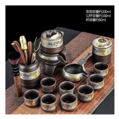 (Purple Sand Bamboo Rhyme Automatic Head Tea Ceremony+Pin Sheng 148) New Kung Fu Tea Cup Househo