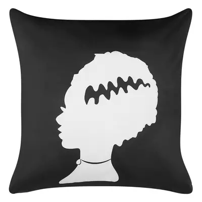 Throw Cushion Abstract Pattern MANDEVILLA Velvet x cm Black