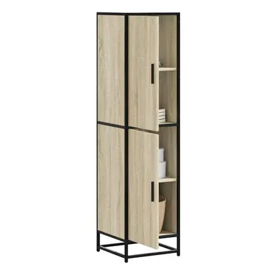 vidaXL Highboard Sonoma Oak 35.5x35x139 cm Engineered Wood and Metal