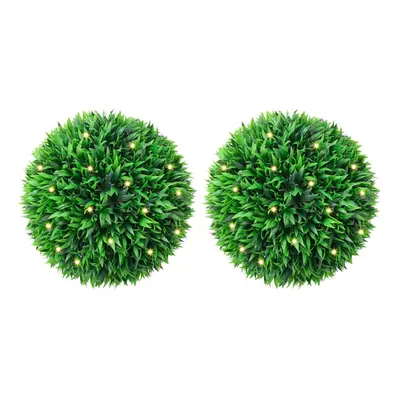 vidaXL Artificial Boxwood Balls with LED Lights pcs Green cm