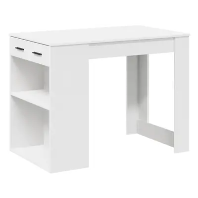 (white) vidaXL Desk with Drawer and Shelf Writing Table Study Desk Engineered Wood