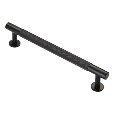 Knurled Bar Door Pull Handle x 13mm 160mm Fixing Centres Matt Black