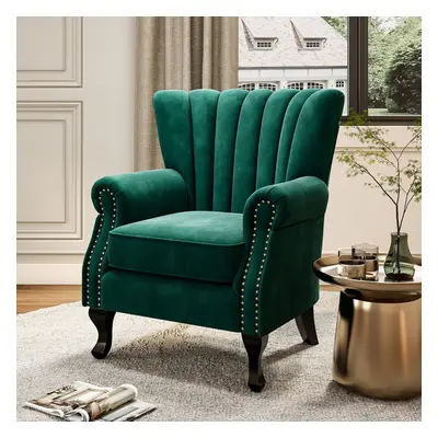 (Green) Velvet Occasional Armchair Sofa Chair