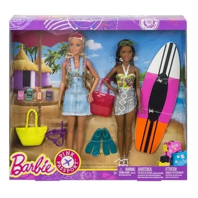 Barbie Pink Passport Doll Pack Camping Adventure Dolls Gift Set