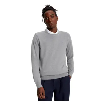 TOMMY HILFIGER Mens Solid Crewneck Pullover Sweater GreyHtr