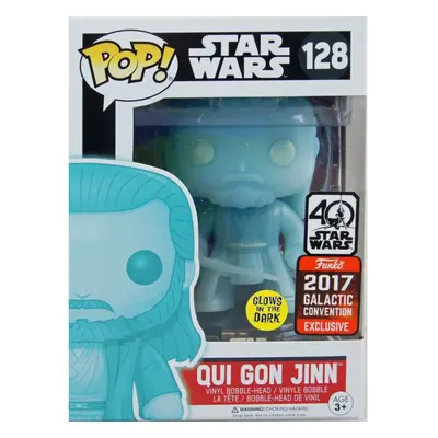 Funko - Bobble Head POP Star Wars Qui-Gon Jinn Holographic GITD (SWC Exclusive)