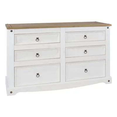 White Corona Chest of Drawers Pine Drawer Solid Pine Mexican Wooden Sideboard