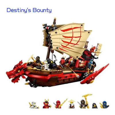 (as the picture) 1856pcs Bounty Boat Ship With Figures Building Blocks Sets Educational Children