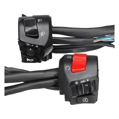 12V Motorcycle 7/8" Handlebar Horn Turn Signal Headlight Electrical Start Switch Double Throttle