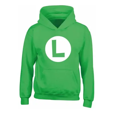 (5-6 Years, Green) Super Mario Childrens/Kids Luigi Badge Hoodie