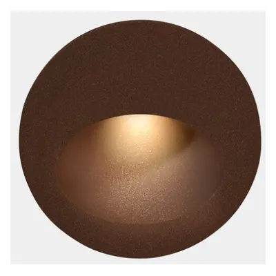 LEDS C4 Bat Round Oval Outdoor LED Recessed Wall Light Round Brown IP65 2.2W 2700K