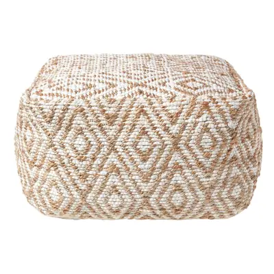 (60 x x cm) Sierra Natural Diamond Pattern Hemp Bean Filled Pouffe