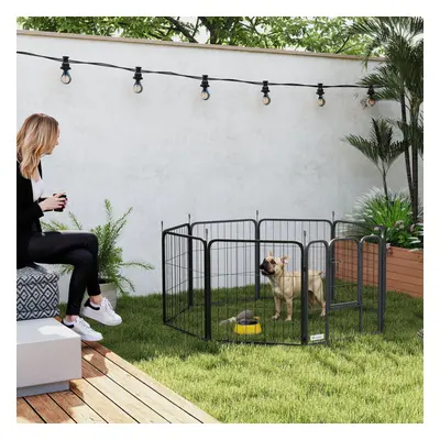 PawHut Panels Heavy Duty Dog Playpen with Door Indoor Outdoor, 60cm High