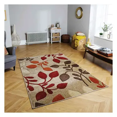 (15. M Floral - Beige / Terra, x cm) Modern Geometric Floral Abstract Area Rugs Check Multi Colo