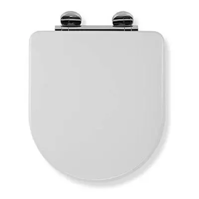 Croydex Flexi-Fix Garda D-Shape Always Fits Never Slips Slow Close Anti Bacterial Toilet Seat, W